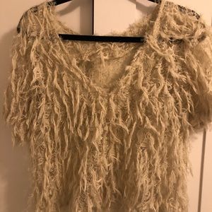 Zara faux feather shirt